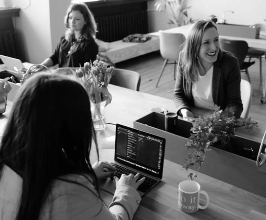 Picture of Employees Working on Computers